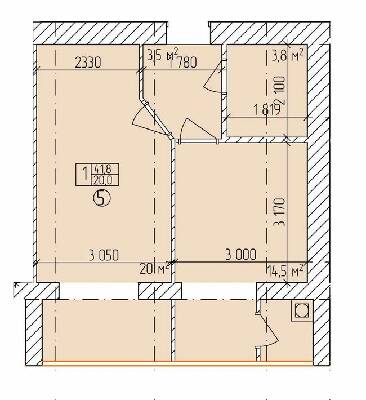 1-кімнатна 41.8 м² в ЖК Дубовий Гай від 18 900 грн/м², Запоріжжя