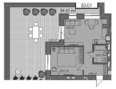 1-комнатная 50.01 м² в ЖК CENTRAL CITY Apartments от 26 400 грн/м², Ровно