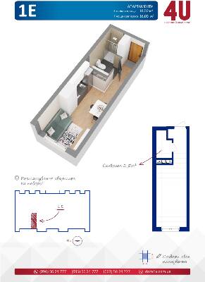 Смарт 18.5 м² в ЖК 4U от 24 037 грн/м², Киев