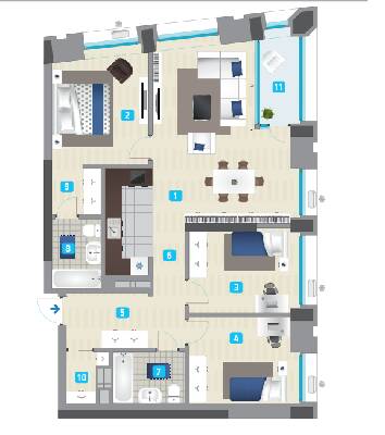 3-кімнатна 97.01 м² в ЖК Славутич від 33 050 грн/м², Київ
