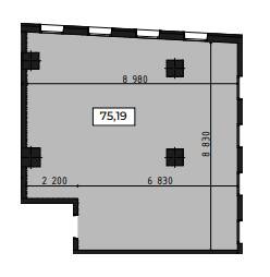 Офіс 75.19 м² в ЖК Be the One від 35 945 грн/м², Київ