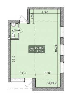 Помещение свободного назначения 61.74 м² в КД Greenwood от 20 000 грн/м², Киев