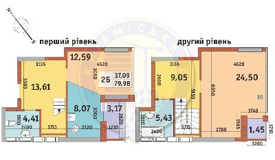 Дворівнева 79.98 м² в ЖК Абрикосовий від 30 492 грн/м², Київ