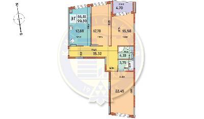 3-кімнатна 99.3 м² в ЖК Італійський квартал від 22 850 грн/м², Київ