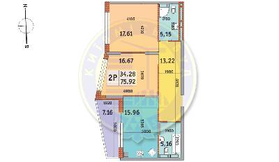 2-кімнатна 75.92 м² в ЖК Італійський квартал від 21 550 грн/м², Київ