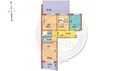 3-кімнатна 93.63 м² в ЖК Італійський квартал від 25 625 грн/м², Київ
