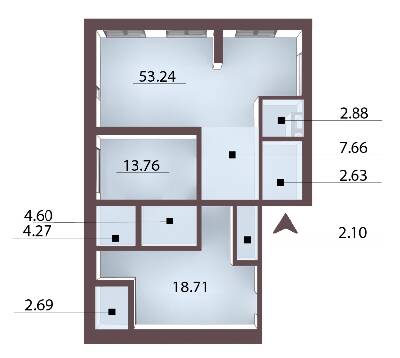 Приміщення вільного призначення 41.88 м² в ЖК Камертон від забудовника, Київ