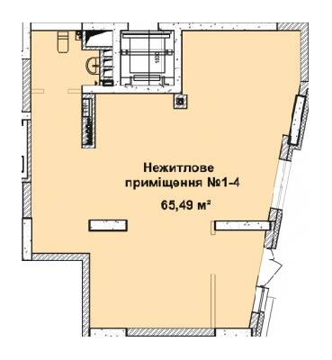 Приміщення вільного призначення 65.49 м² в ЖК Малахіт від забудовника, Київ