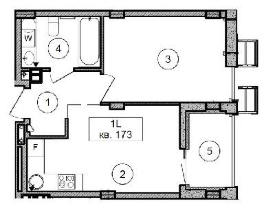 1-комнатная 37.9 м² в ЖК Respublika от 44 320 грн/м², Киев