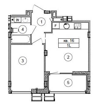 1-комнатная 39.7 м² в ЖК Respublika от 44 320 грн/м², Киев