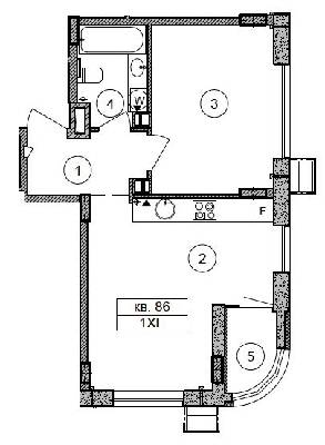 1-комнатная 44.5 м² в ЖК Respublika от 37 790 грн/м², Киев