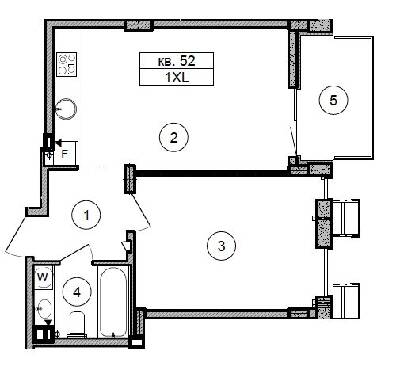 1-комнатная 45.3 м² в ЖК Respublika от 37 790 грн/м², Киев