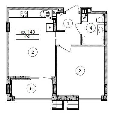 1-комнатная 45.5 м² в ЖК Respublika от 37 790 грн/м², Киев