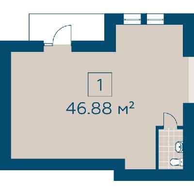 Приміщення вільного призначення 46.88 м² в ЖК Київський від 20 520 грн/м², м. Буча