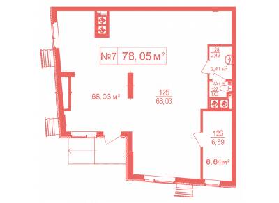 Помещение свободного назначения 78.05 м² в ЖК Crystal Avenue от застройщика, с. Петропавловская Борщаговка