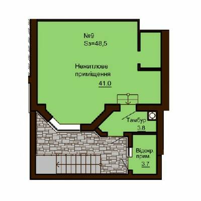 Помещение свободного назначения 48.5 м² в ЖК София Клубный от застройщика, с. Софиевская Борщаговка