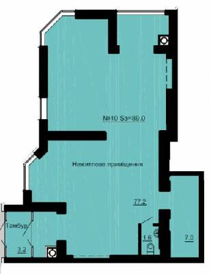 Помещение свободного назначения 89 м² в ЖК София Клубный от застройщика, с. Софиевская Борщаговка