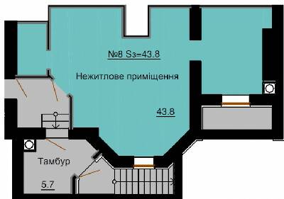 Помещение свободного назначения 43.8 м² в ЖК София Клубный от застройщика, с. Софиевская Борщаговка
