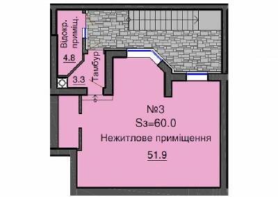 Помещение свободного назначения 60 м² в ЖК София Клубный от застройщика, с. Софиевская Борщаговка