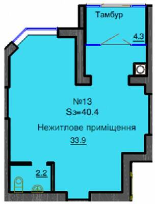 Приміщення вільного призначення 40.4 м² в ЖК Софія Резіденс від забудовника, с. Софіївська Борщагівка