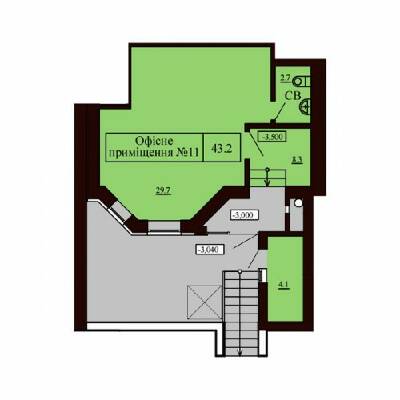 Помещение свободного назначения 43.2 м² в ЖК София Сити от застройщика, с. Софиевская Борщаговка