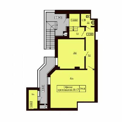 Помещение свободного назначения 79.8 м² в ЖК София Сити от застройщика, с. Софиевская Борщаговка