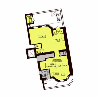 Помещение свободного назначения 91.9 м² в ЖК София Сити от застройщика, с. Софиевская Борщаговка