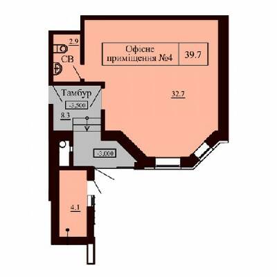 Помещение свободного назначения 39.7 м² в ЖК София Сити от застройщика, с. Софиевская Борщаговка