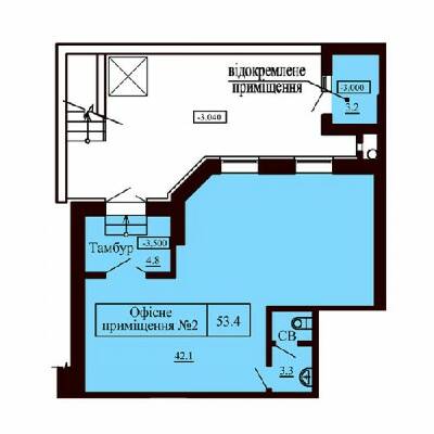 Помещение свободного назначения 53.4 м² в ЖК София Сити от застройщика, с. Софиевская Борщаговка