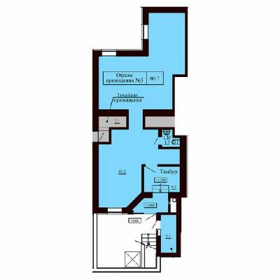 Помещение свободного назначения 80.7 м² в ЖК София Сити от застройщика, с. Софиевская Борщаговка