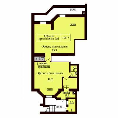 Помещение свободного назначения 105.7 м² в ЖК София Сити от застройщика, с. Софиевская Борщаговка