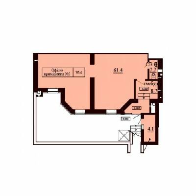 Помещение свободного назначения 76.4 м² в ЖК София Сити от застройщика, с. Софиевская Борщаговка
