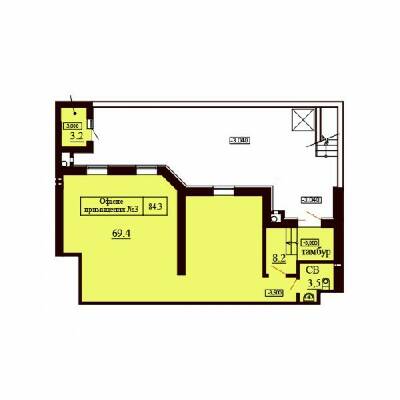 Помещение свободного назначения 84.3 м² в ЖК София Сити от застройщика, с. Софиевская Борщаговка