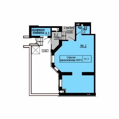 Помещение свободного назначения 53.2 м² в ЖК София Сити от застройщика, с. Софиевская Борщаговка