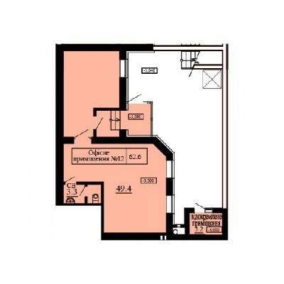 Помещение свободного назначения 62.6 м² в ЖК София Сити от застройщика, с. Софиевская Борщаговка
