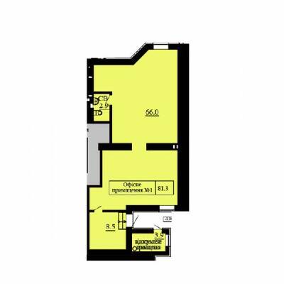 Помещение свободного назначения 81.3 м² в ЖК София Сити от застройщика, с. Софиевская Борщаговка