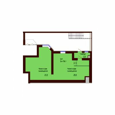 Помещение свободного назначения 78.1 м² в ЖК София Сити от застройщика, с. Софиевская Борщаговка