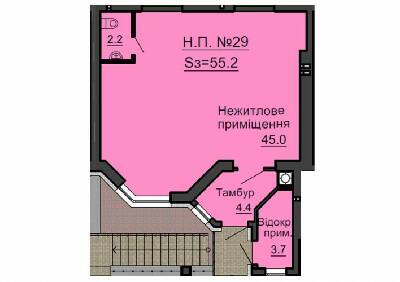 Помещение свободного назначения 55.2 м² в ЖК София Сити от застройщика, с. Софиевская Борщаговка