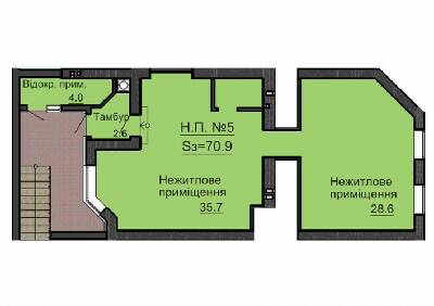 Помещение свободного назначения 70.9 м² в ЖК София Сити от застройщика, с. Софиевская Борщаговка