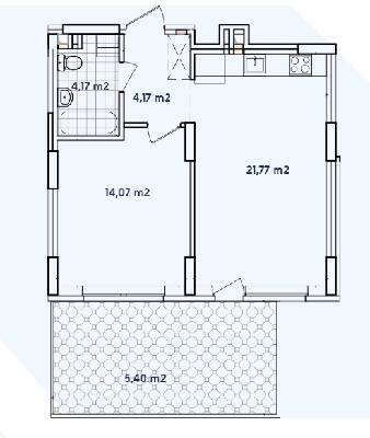 1-комнатная 49.51 м² в ЖК Варшавский-2 от 25 100 грн/м², Киев