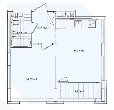 1-комнатная 43.73 м² в ЖК Варшавский-2 от 25 100 грн/м², Киев