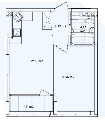 1-комнатная 46.52 м² в ЖК Варшавский-2 от 25 100 грн/м², Киев