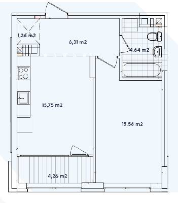1-комнатная 47.78 м² в ЖК Варшавский-2 от 25 100 грн/м², Киев