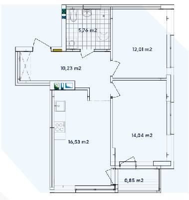 2-комнатная 59.42 м² в ЖК Варшавский-2 от 19 100 грн/м², Киев