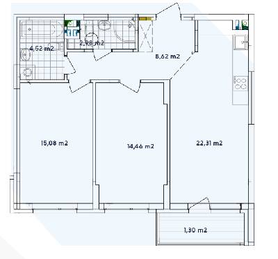2-комнатная 69.27 м² в ЖК Варшавский-2 от 19 100 грн/м², Киев