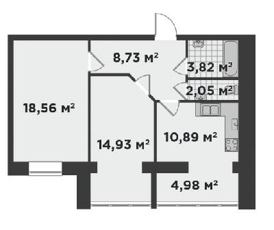 2-комнатная 63.96 м² в ЖК Millennium State от 20 050 грн/м², г. Буча