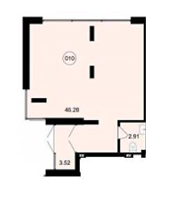 Помещение свободного назначения 52.71 м² в ЖК Residence от застройщика, г. Мироновка
