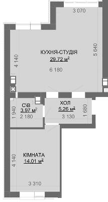 1-кімнатна 53.96 м² в ЖК Найкращий квартал-2 від 16 650 грн/м², смт Гостомель