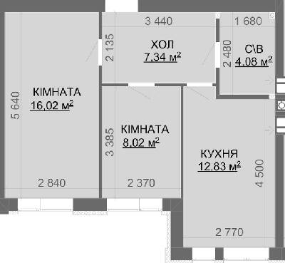 2-кімнатна 48.29 м² в ЖК Найкращий квартал-2 від 15 200 грн/м², смт Гостомель