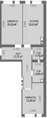 2-кімнатна 60.91 м² в ЖК Найкращий квартал-2 від 15 200 грн/м², смт Гостомель